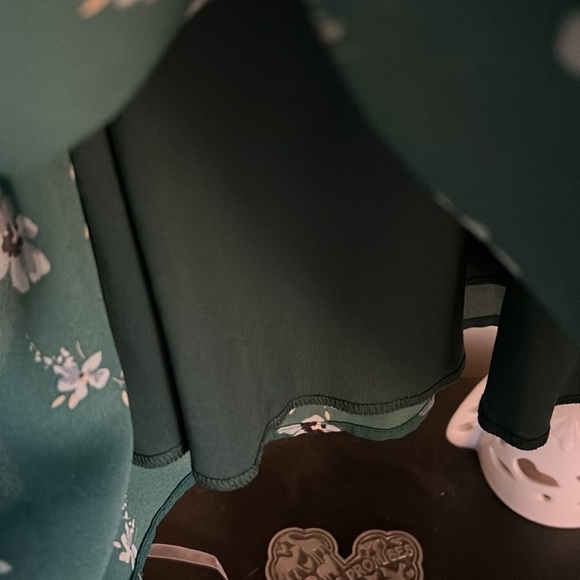 MIAMI Turquoise/Blue/White Floral Gathered Waist Button Up Dress, Sz Large, GUC. - Picture 6 of 8